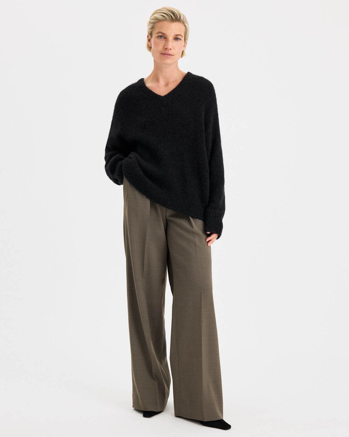 Hairy V-Neck Sweater
