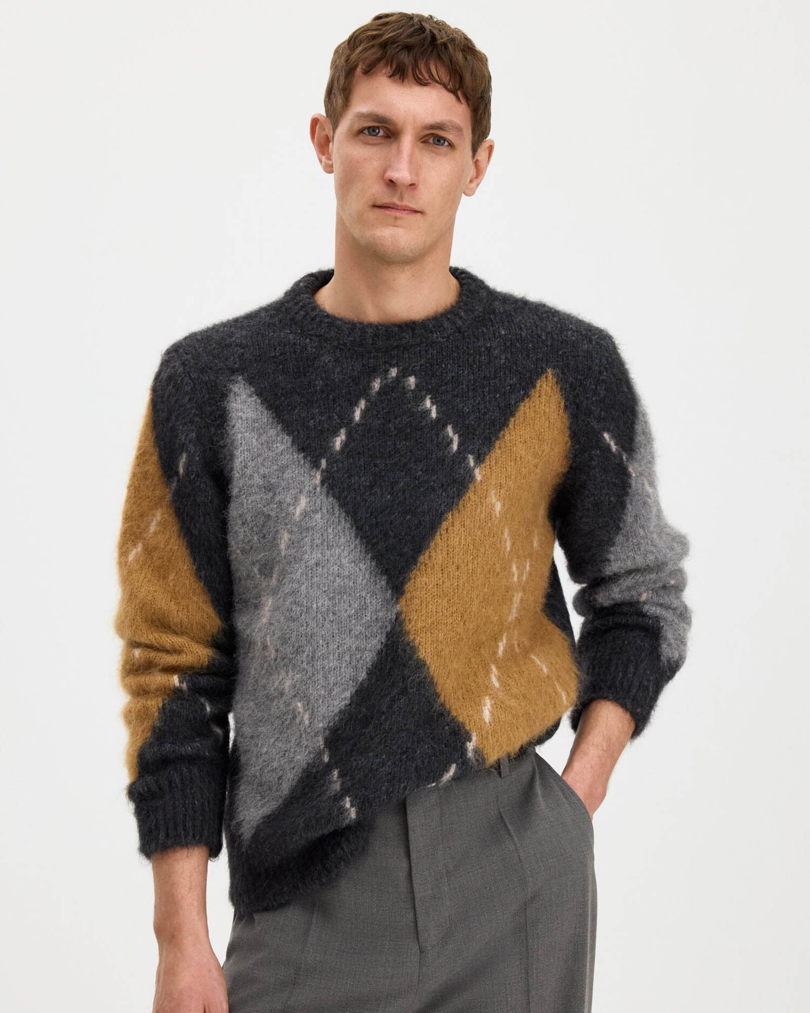 Alpaca Check Sweater