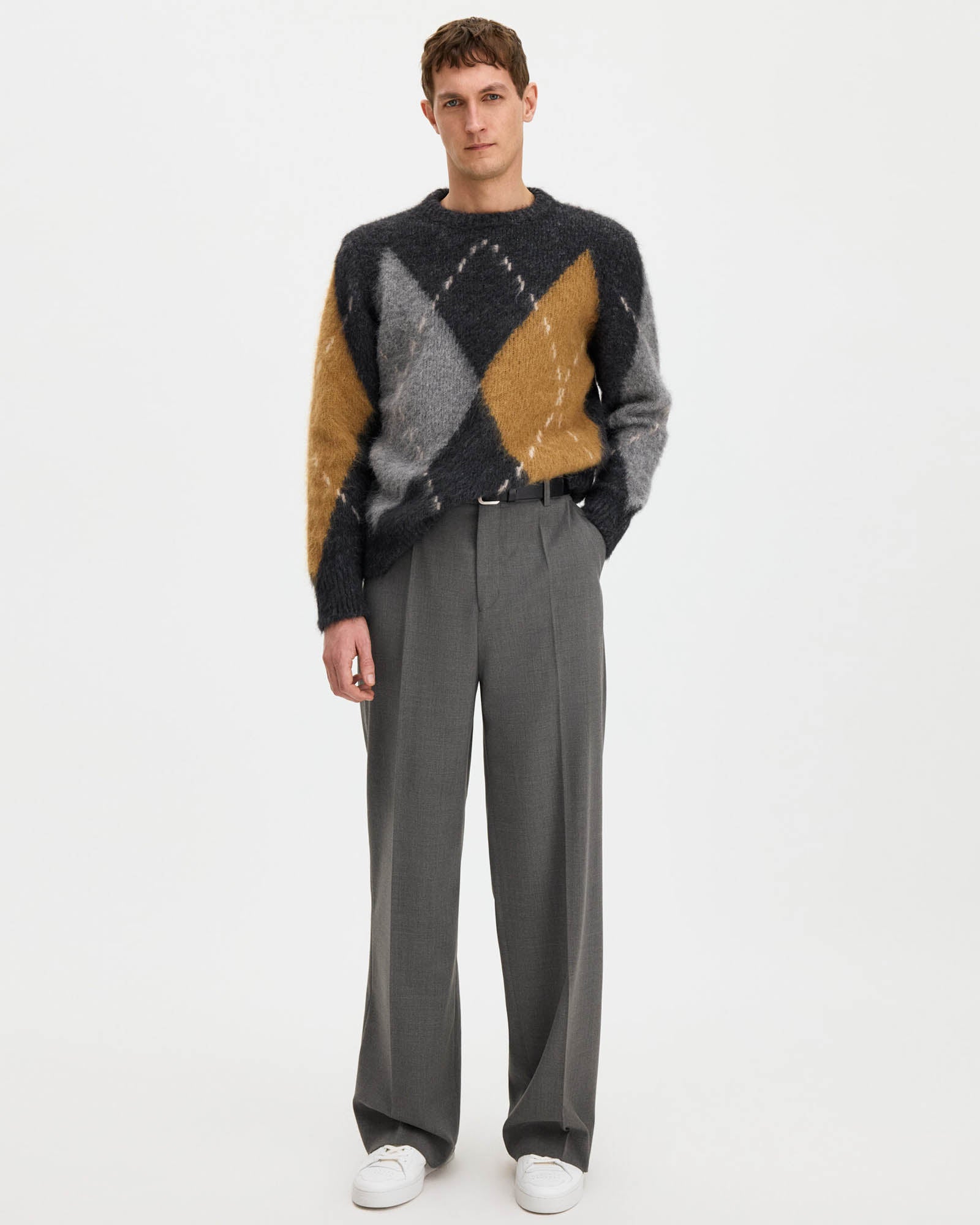 Alpaca Check Sweater