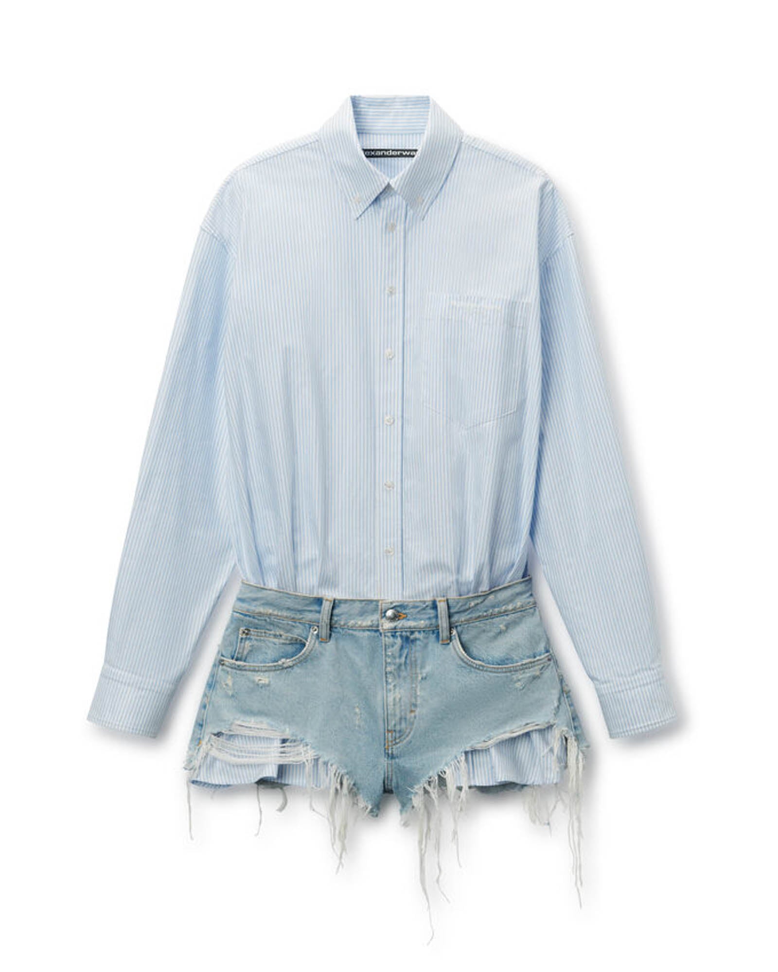 Shirt And Denim Shirt Romper