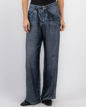 Denim Printed Pants