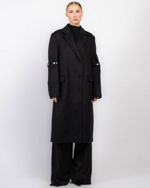 Manteau ceinturé avec logo