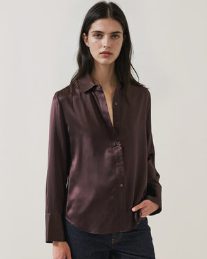Long Silk Satin Shirt