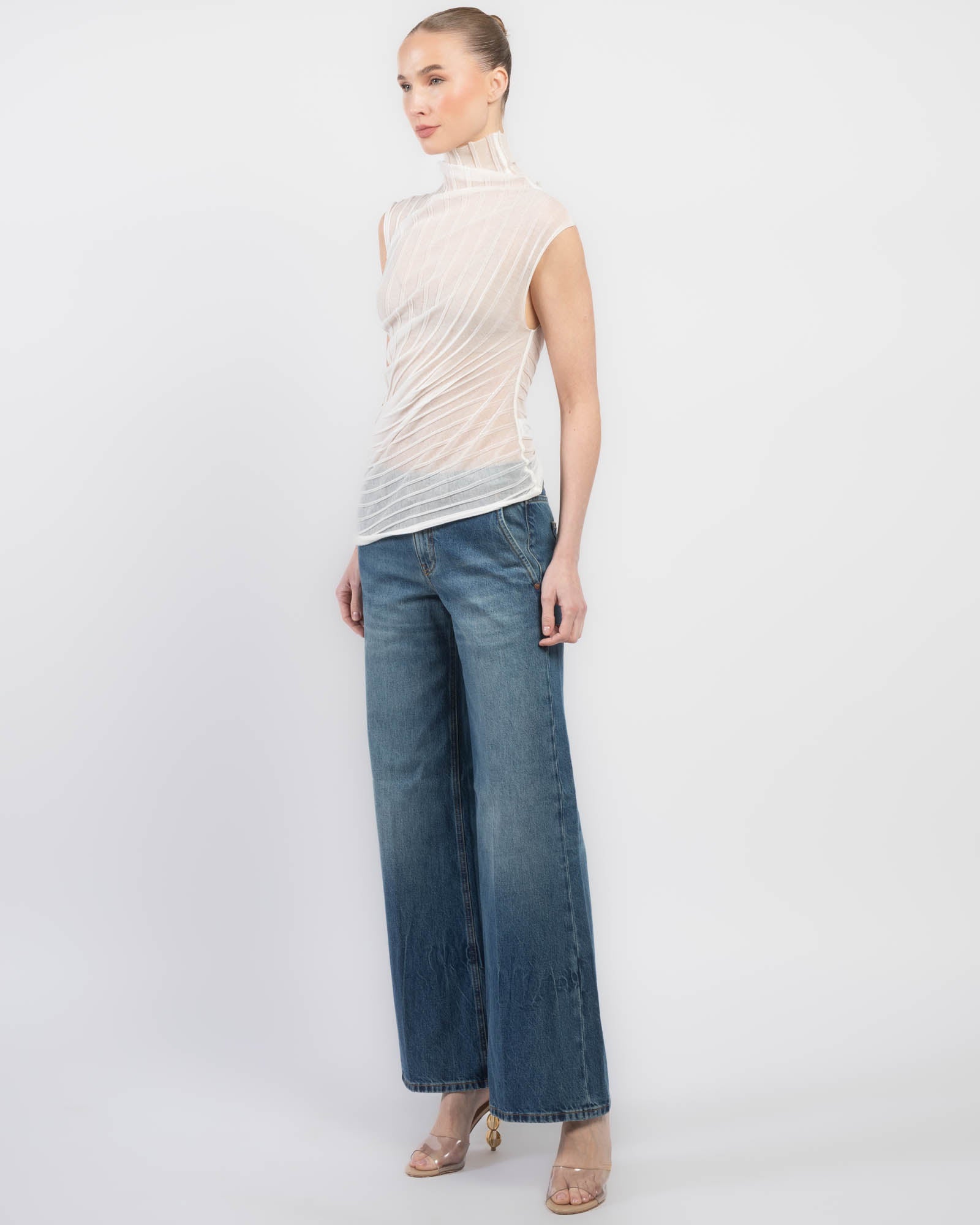 Draped Sleeveless Top