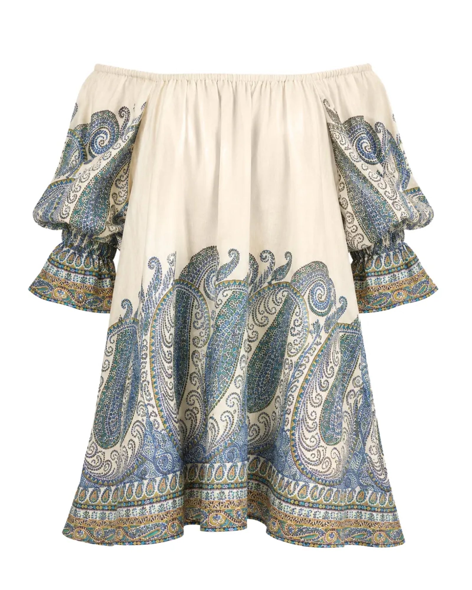 Arcadia Paisley Puff Sleeve Dress