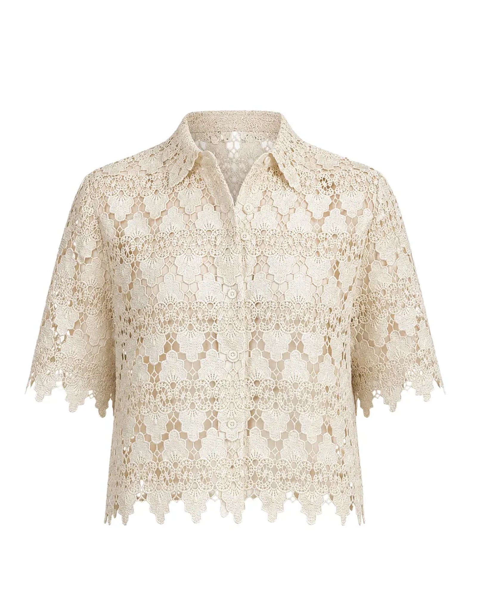 Lace Button Up Shirt