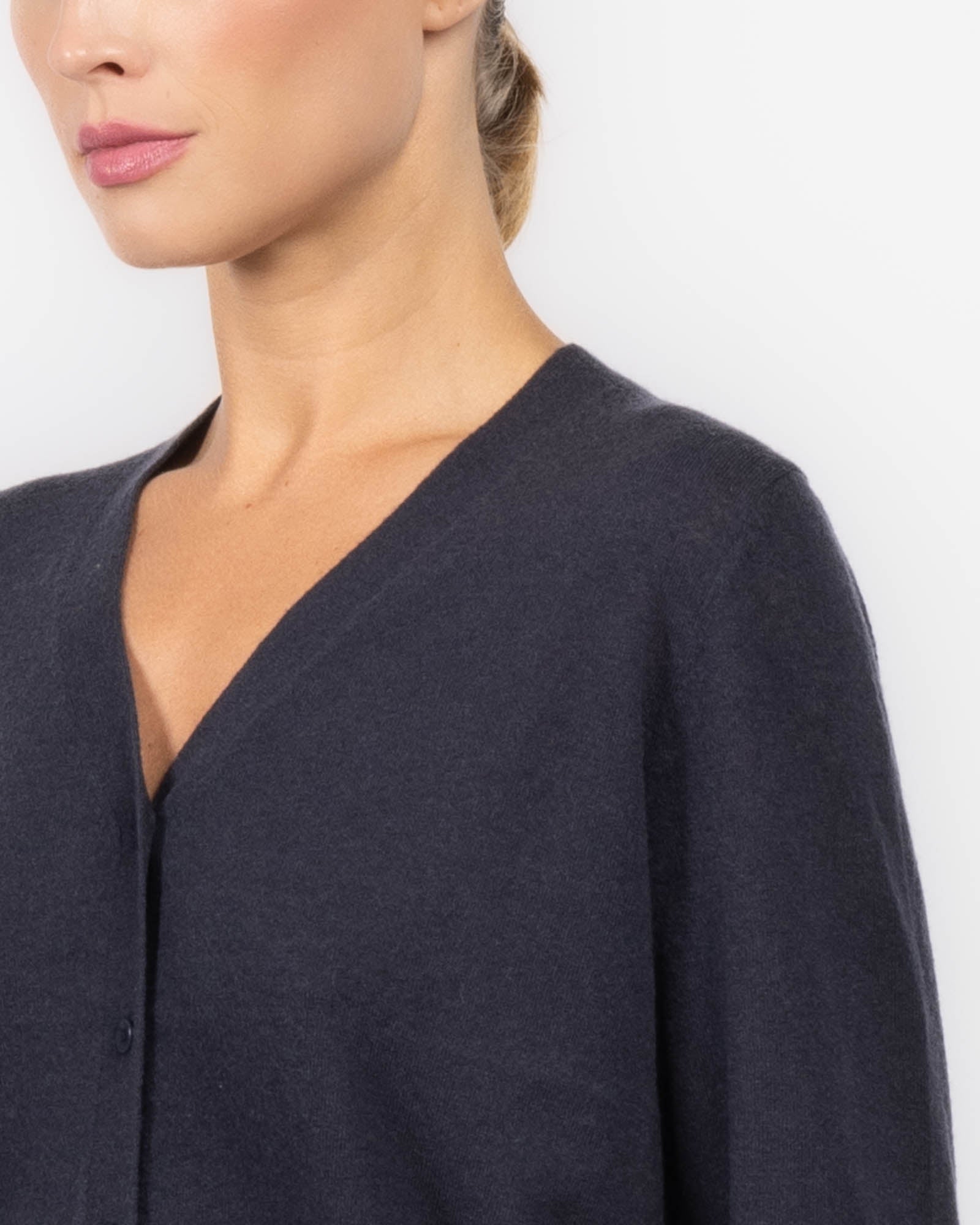 Skinlike V-Neck Button Cardigan