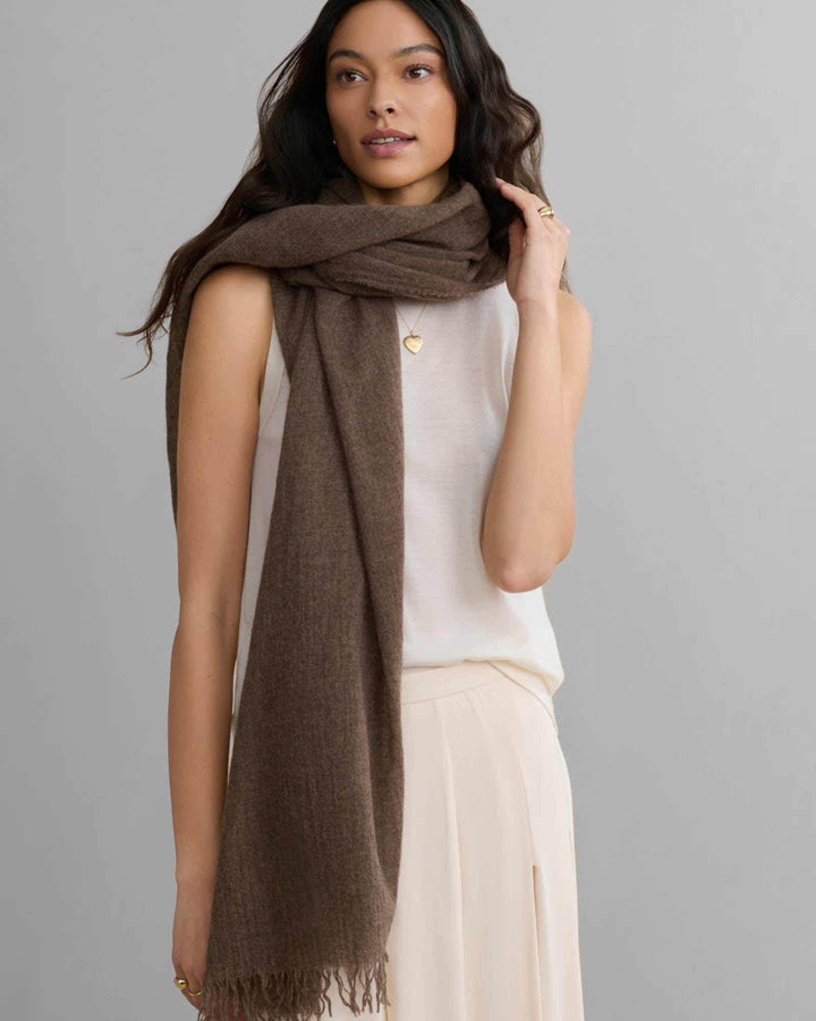 na. e Cashmere Multiway Stole Brown JENNI KAYNE Cashmere Shawl
