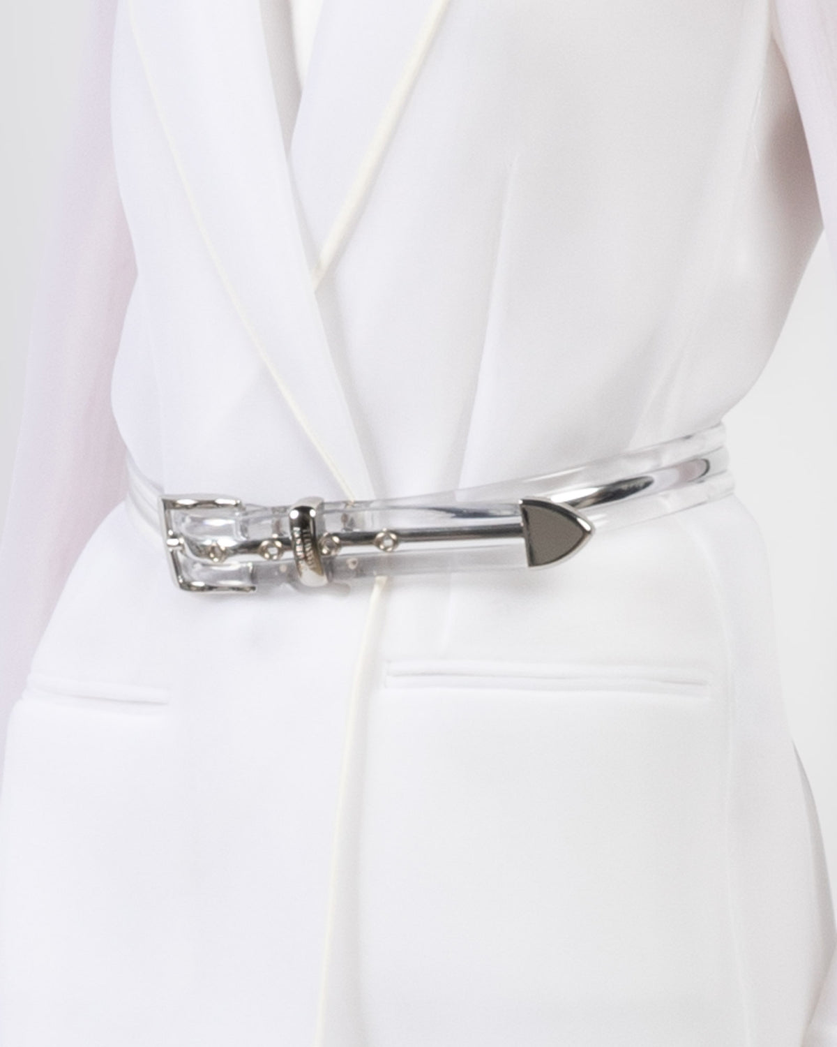 BRANDON MAXWELL Clear PVC Belt