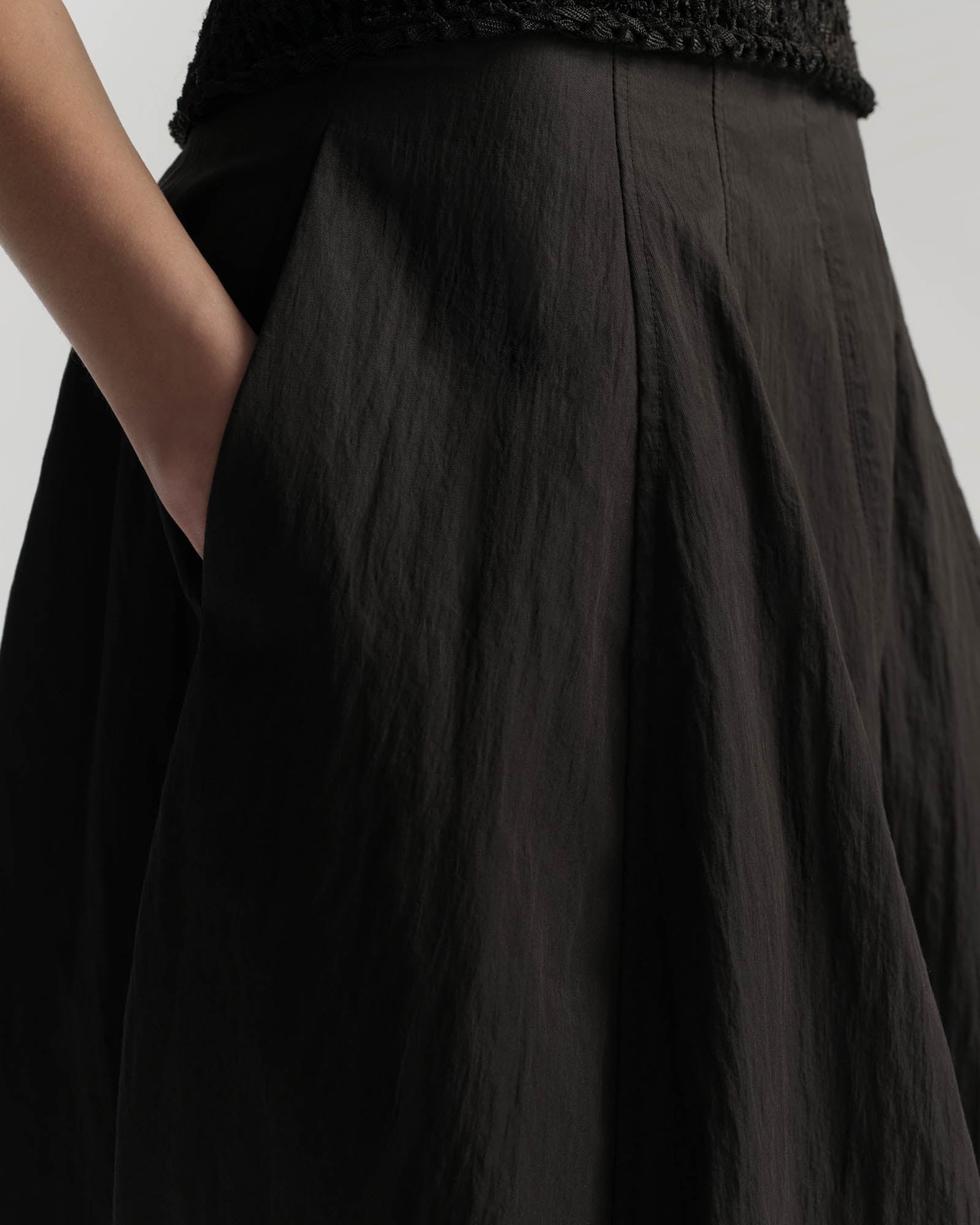 Veda Cotton Nylon Midi Skirt