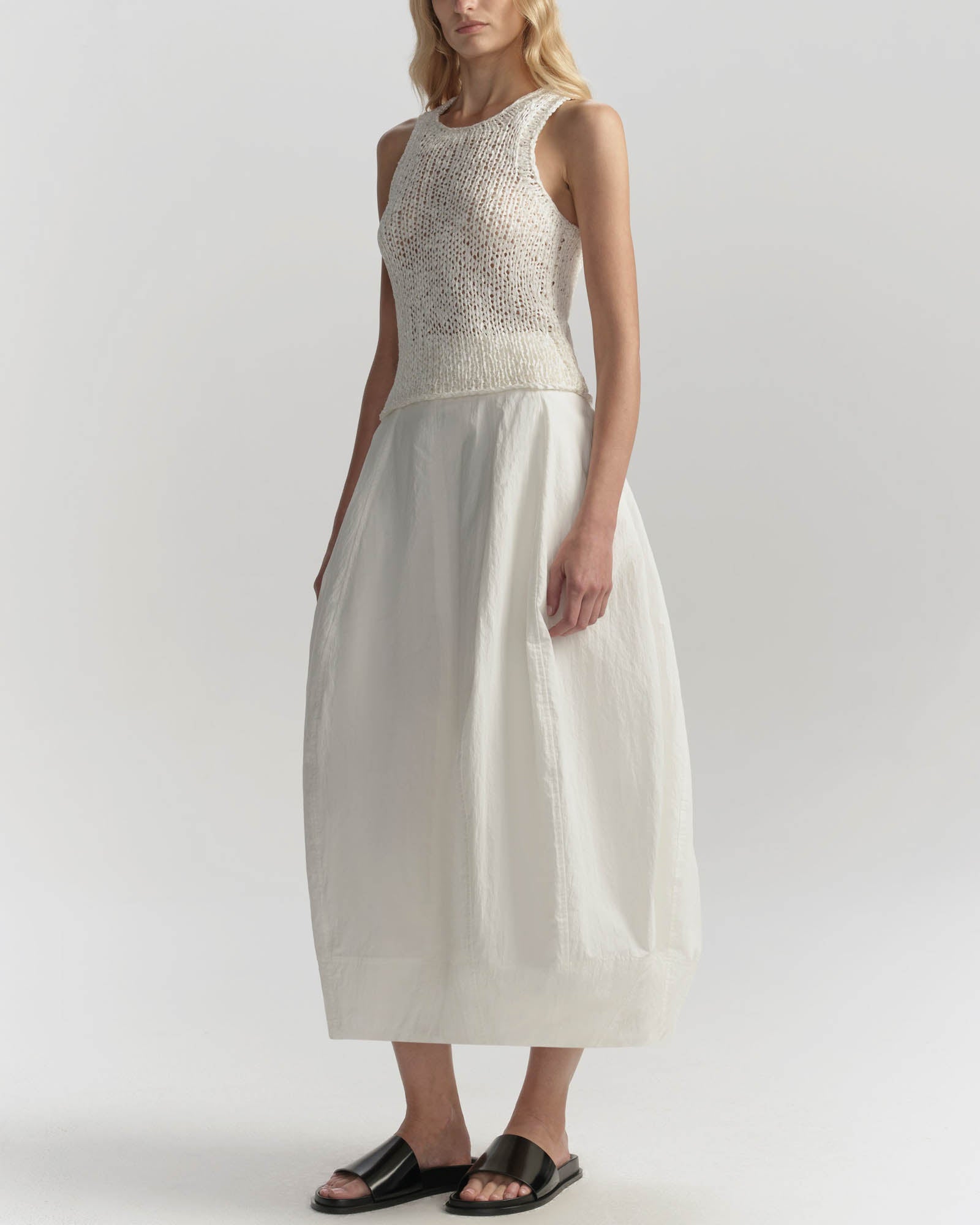 Veda Cotton Nylon Midi Skirt