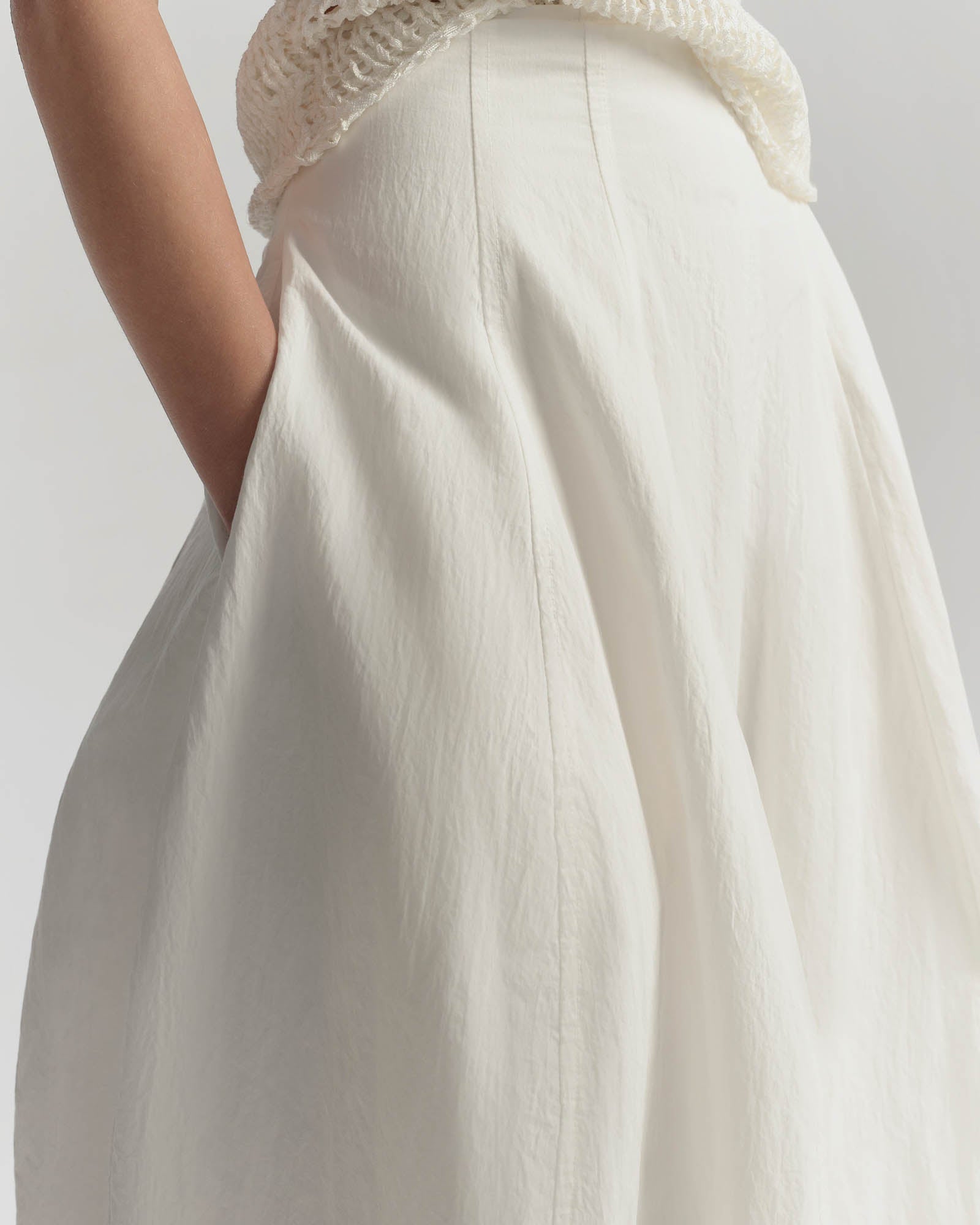 Veda Cotton Nylon Midi Skirt