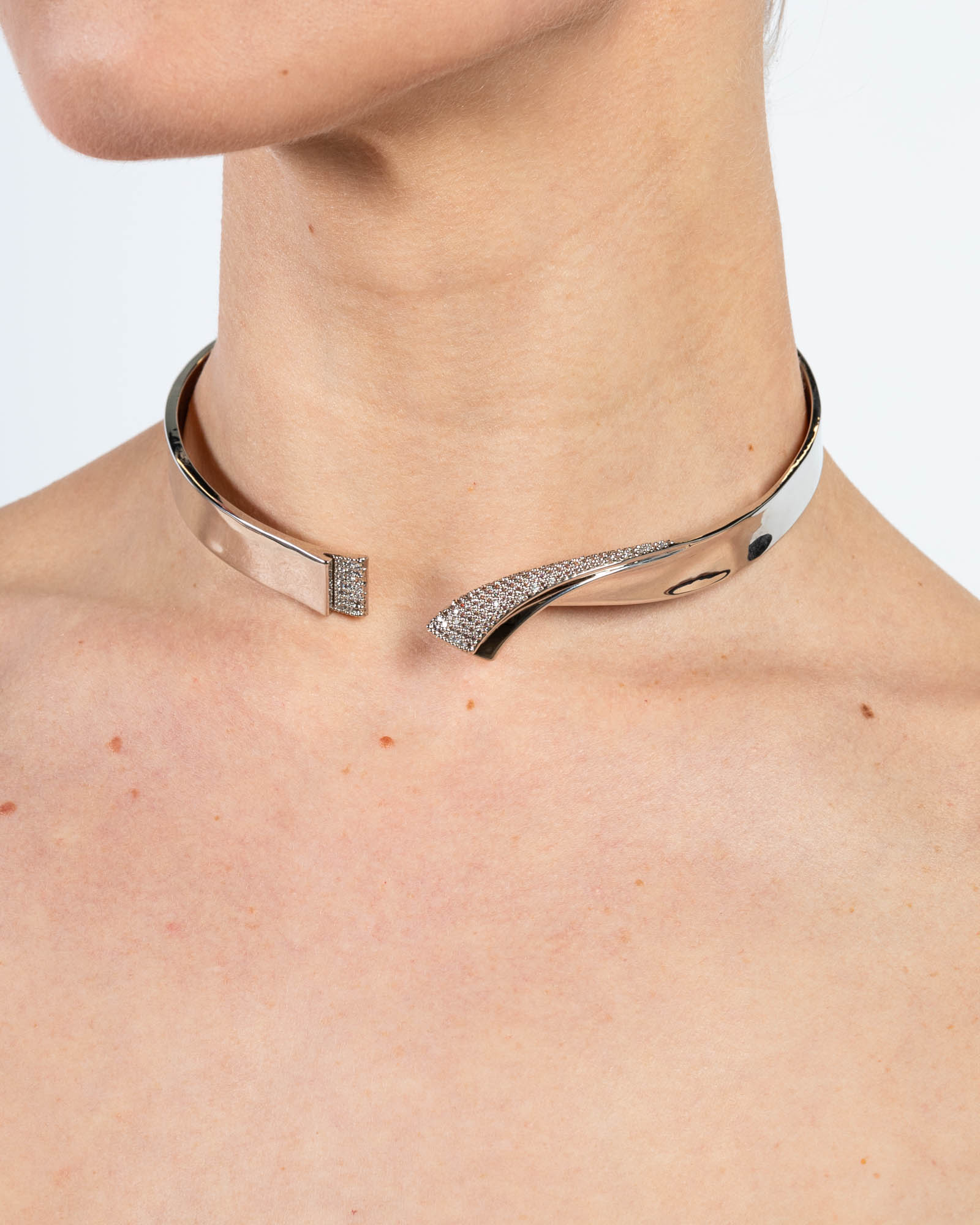 Pavé Folded Collar Necklace