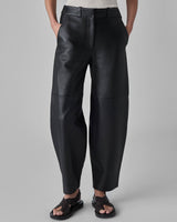 Lambskin Curve Seam Pants