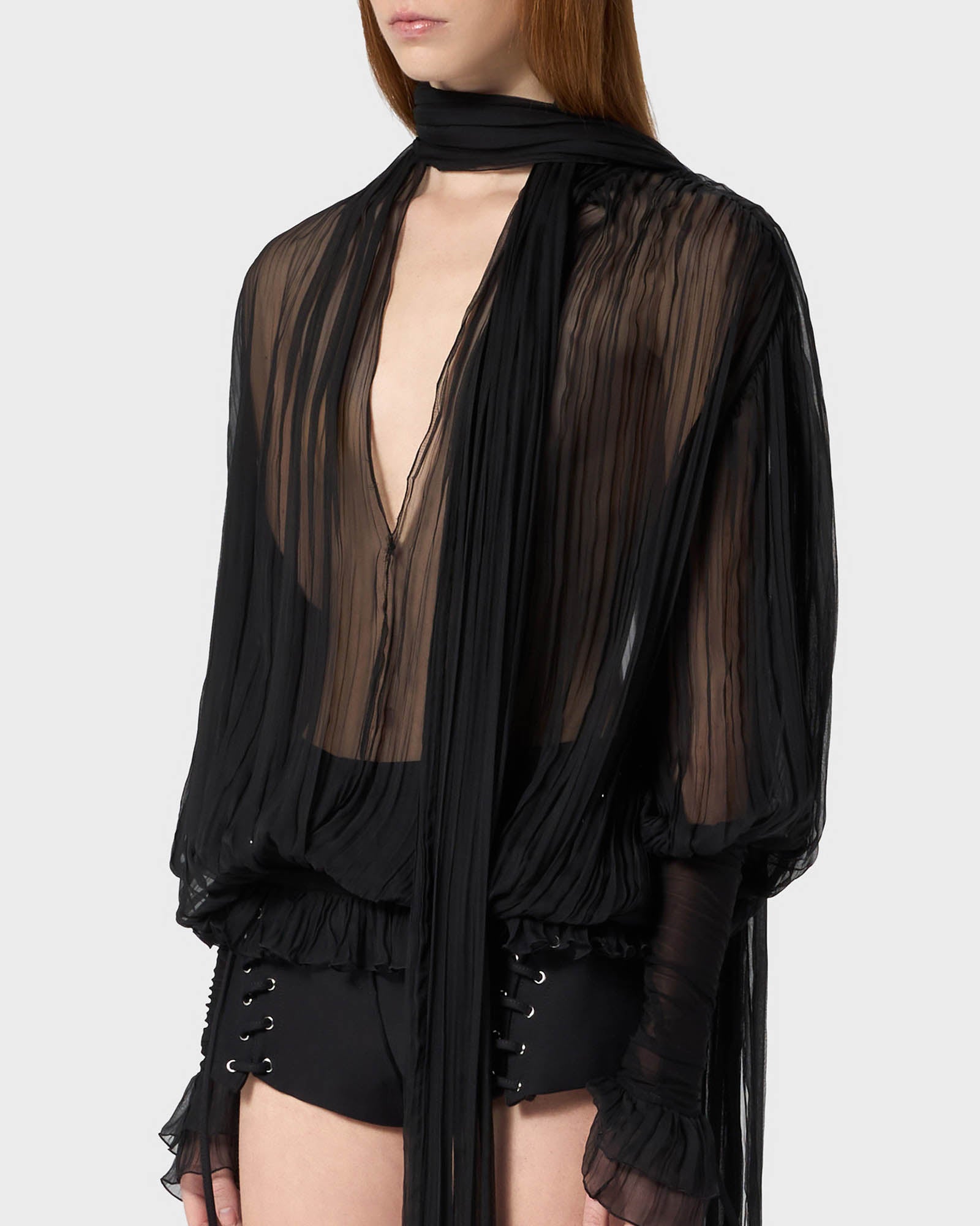 Chiffon Plisse Blouse