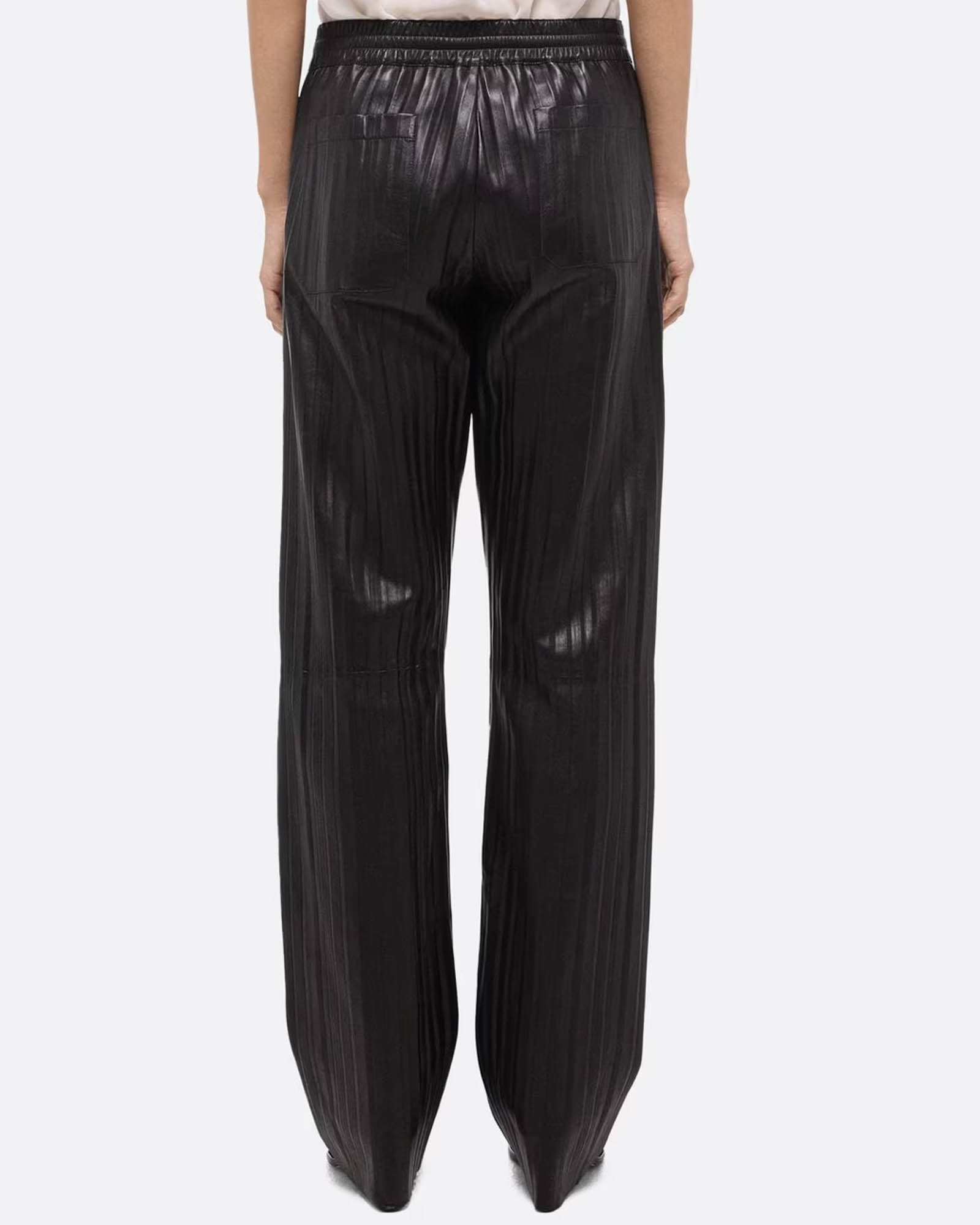 Pleated Leather Car Pants