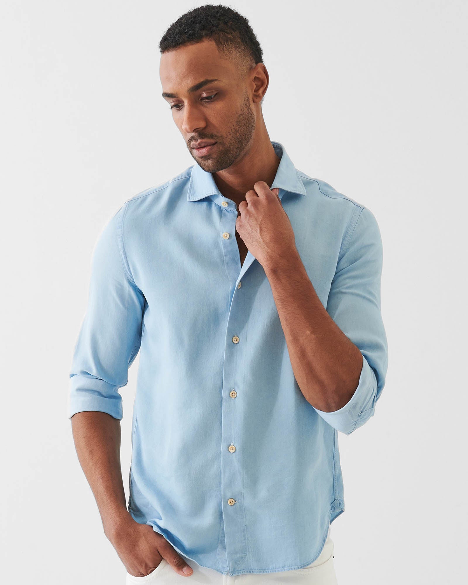 Long Sleeve Tencel Denim Shirt