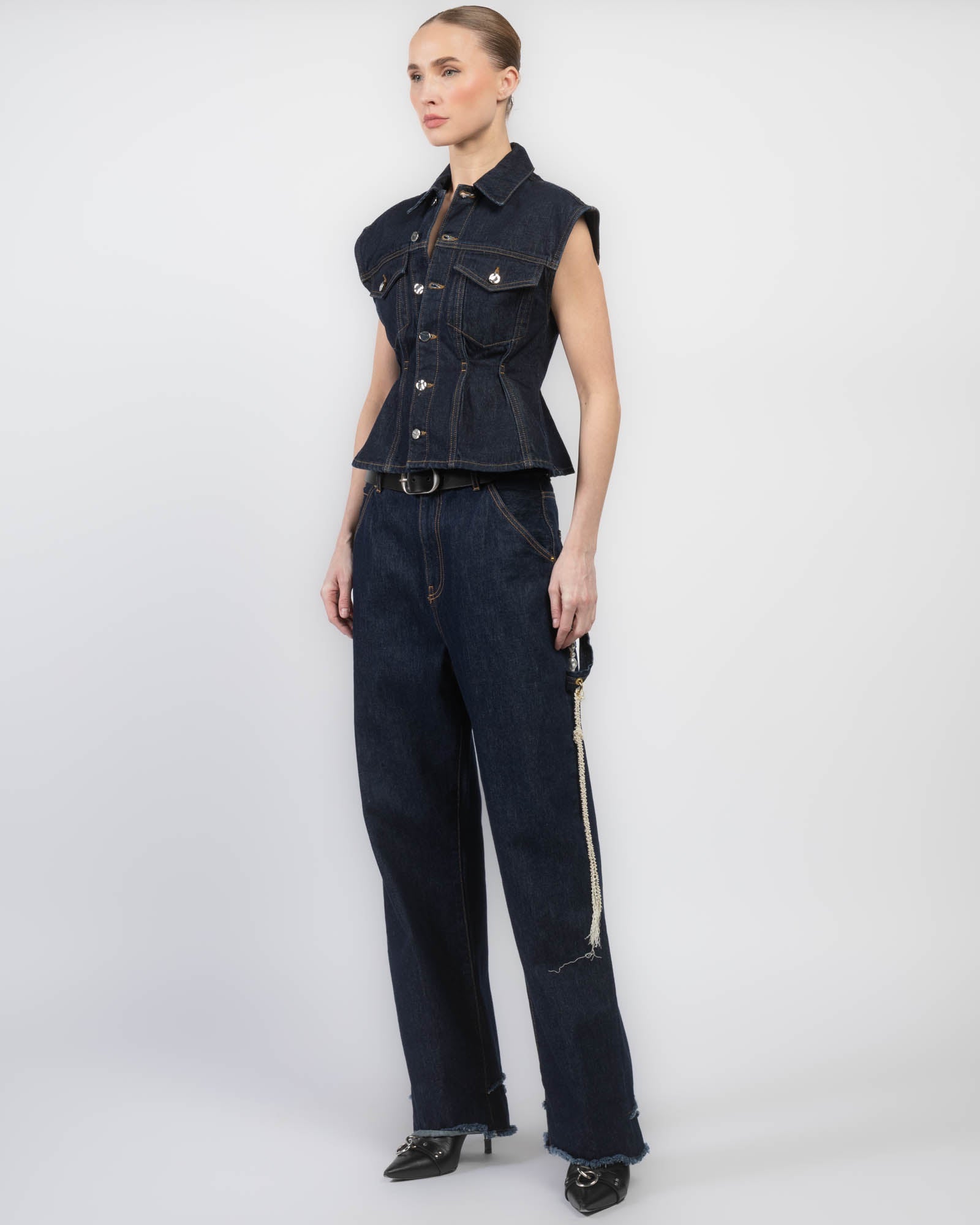 The Nipped Denim Vest