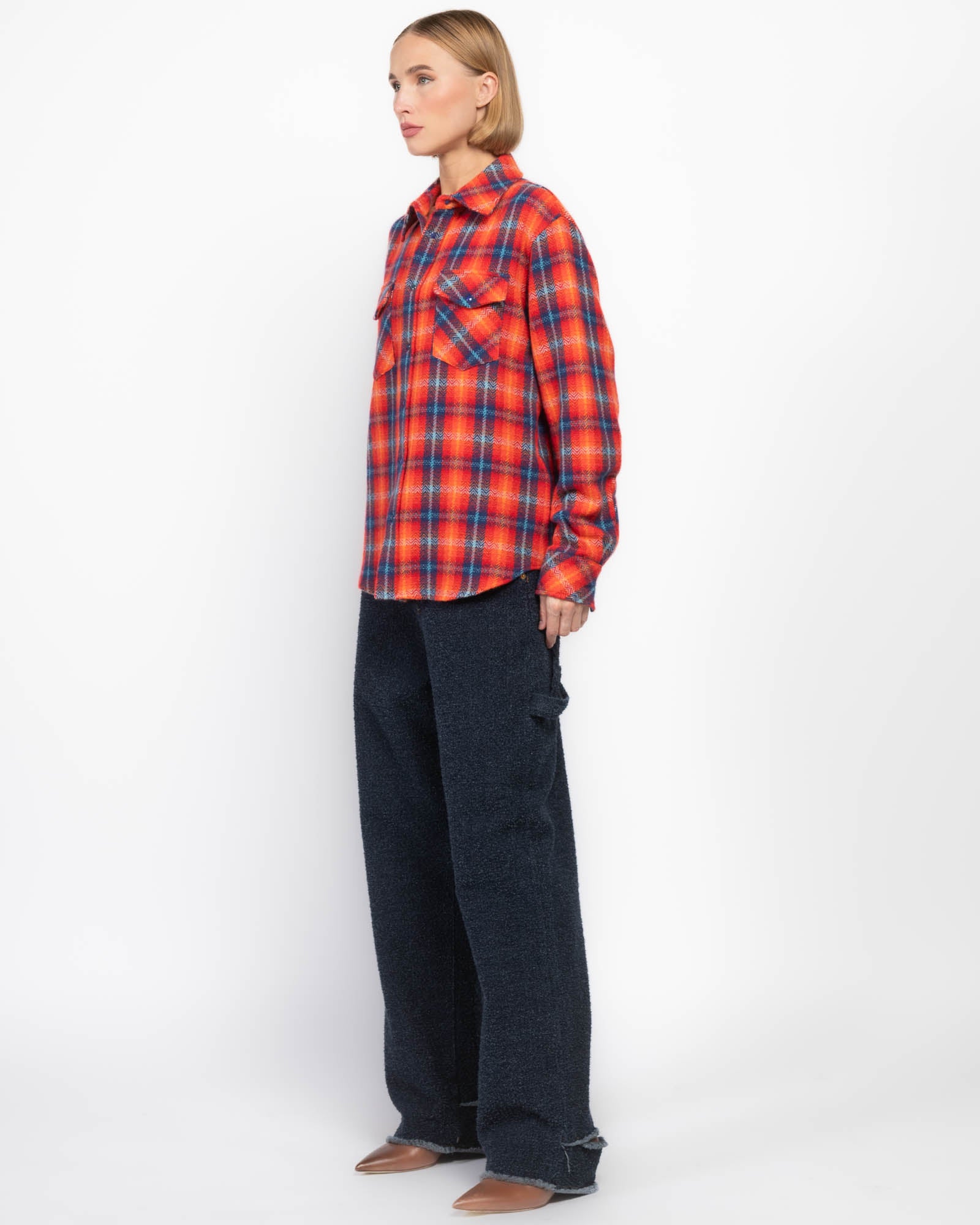 Chemise en cachemire tartan