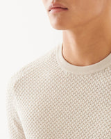 Textured Long Sleeve Crewneck Sweater