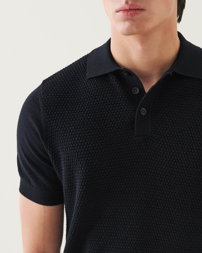 Short Sleeve Bubble Stitch Polo