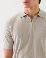 Short Sleeve Zip Polo Sweater