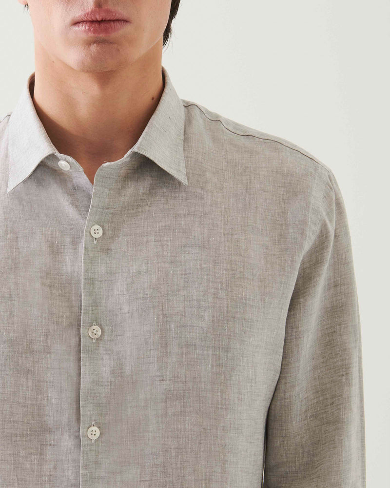 Long Sleeve Linen Chambray Shirt