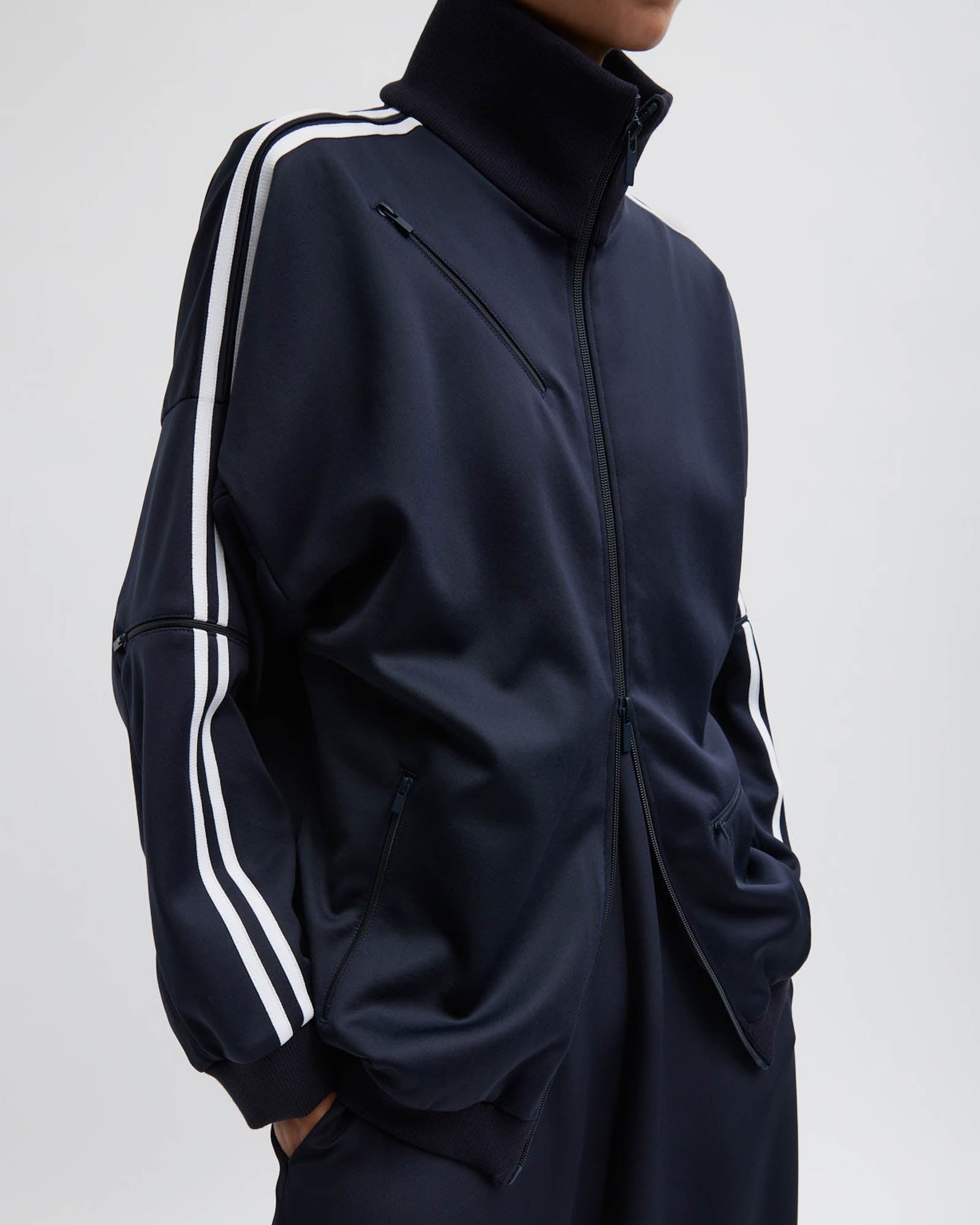 TIBI Knit Zipper Track Jacket
