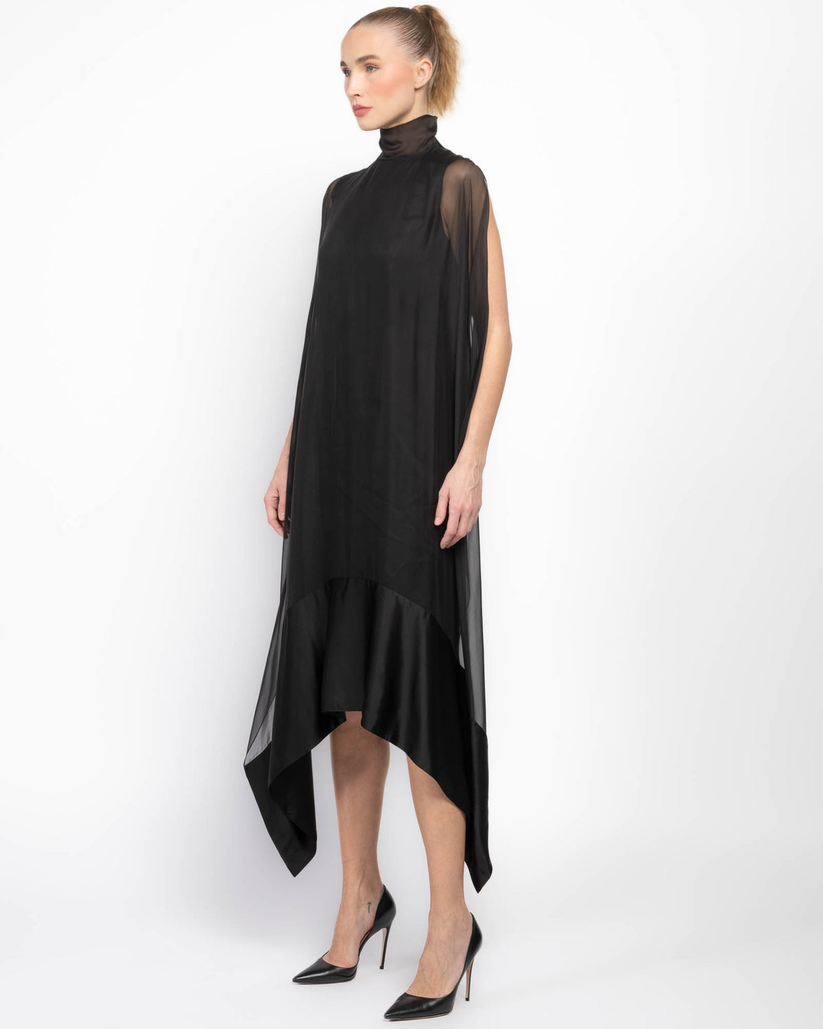 ALAINPAUL Open Chiffon Dress Black / M