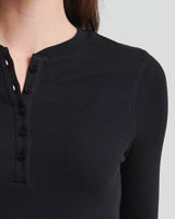 Long Sleeve Rib Henley