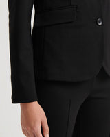 Ponte Collarless Single-Breasted Blazer