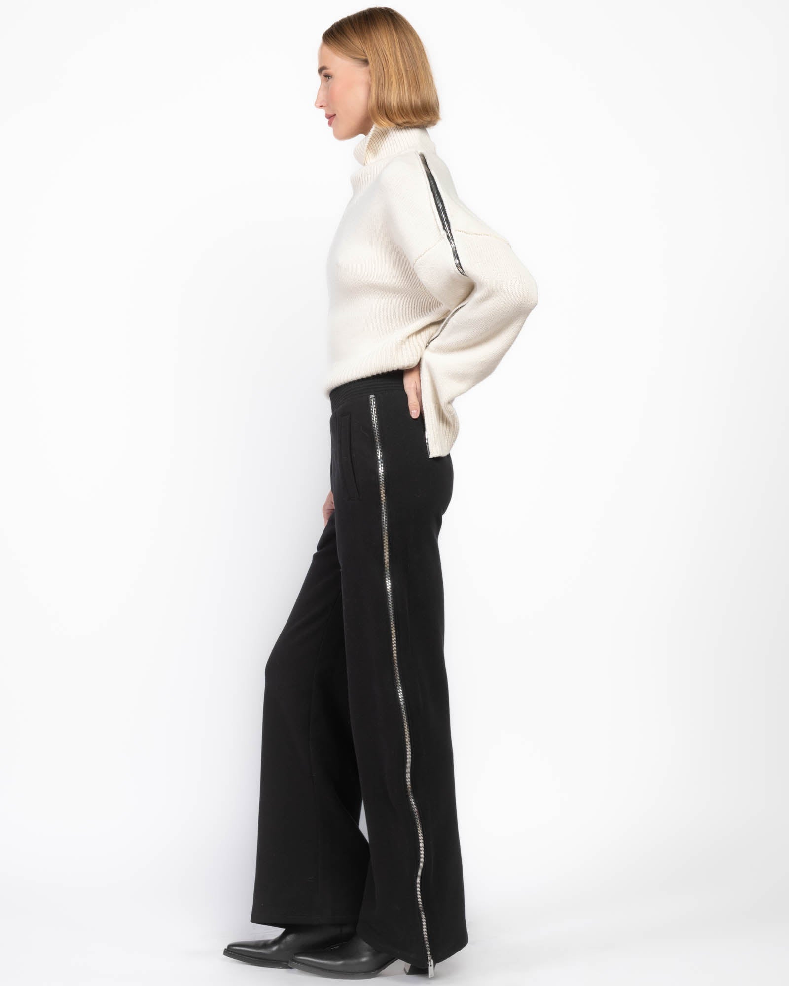 Pantalon de jogging surdimensionné à fermeture éclair