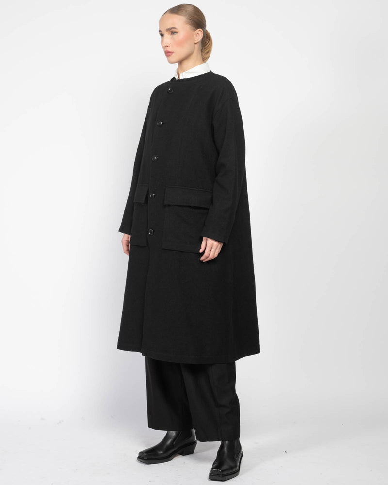 O-Collarless Wind Breaker Coat