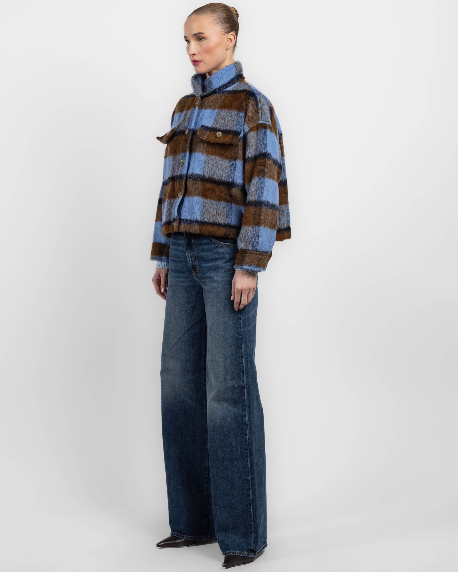 Veste à carreaux brossés