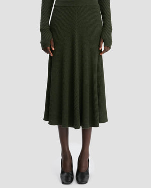 Ribbed Midi Skirt