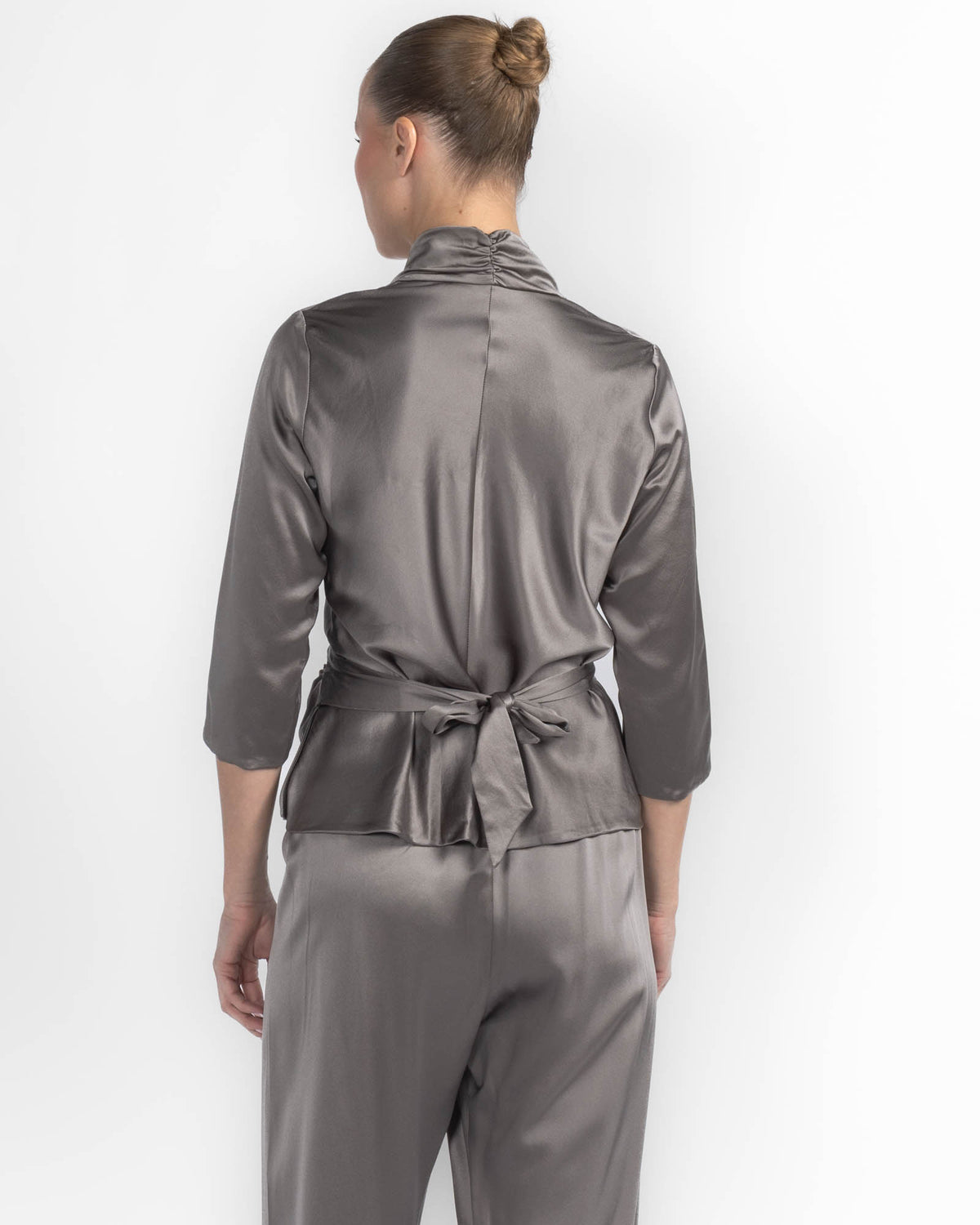Three-Quarter Sleeve Wrap Top