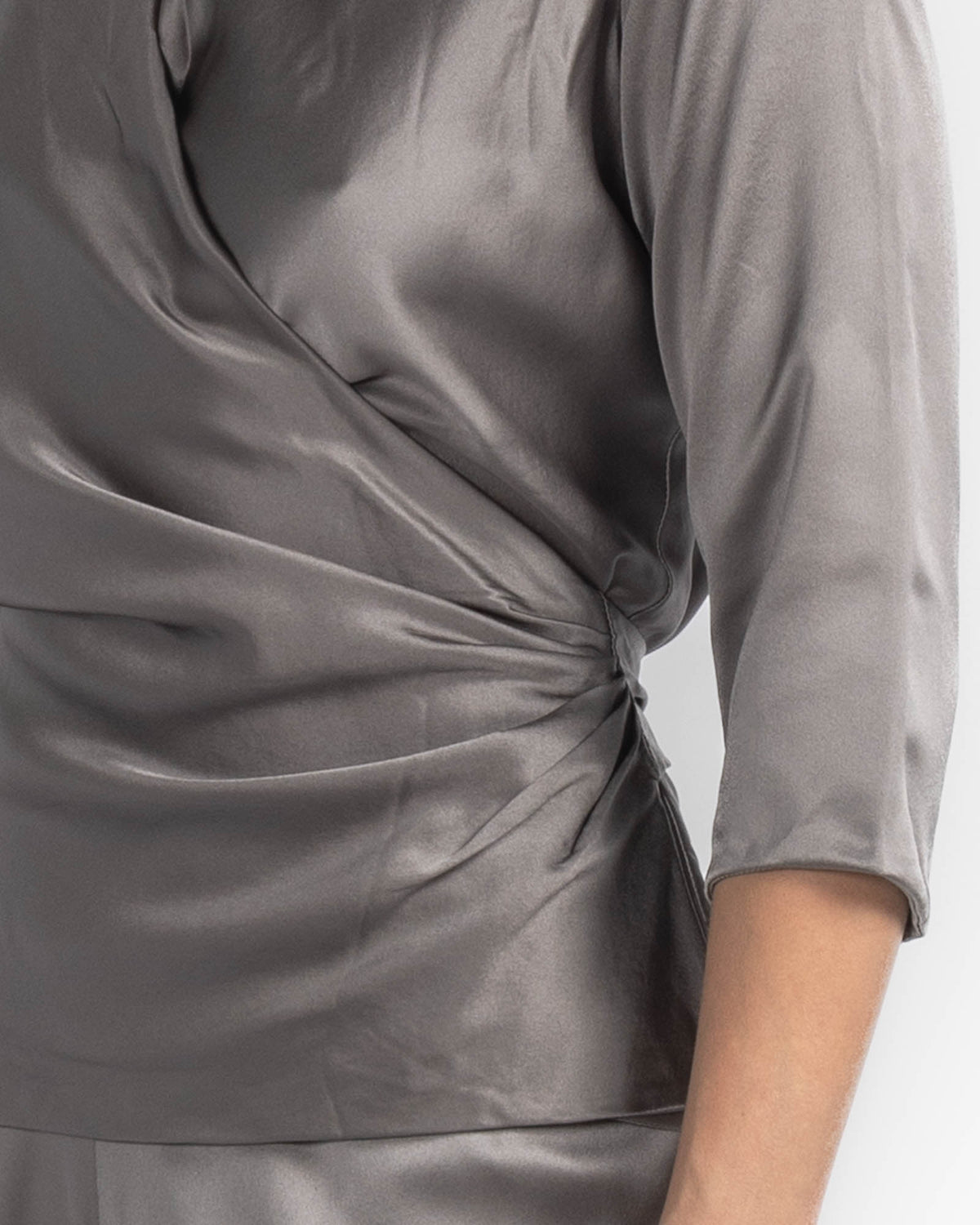 Three-Quarter Sleeve Wrap Top