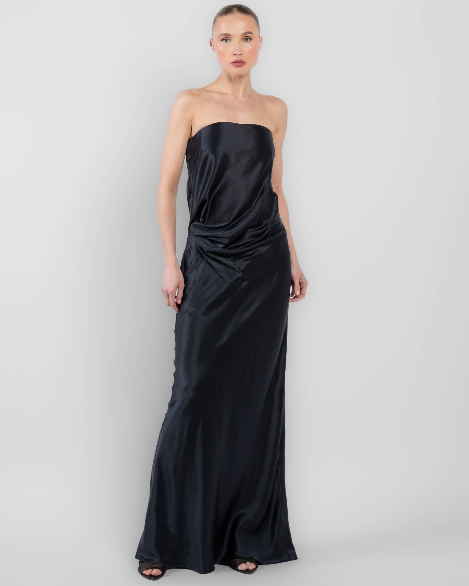 Draped Strapless Gown