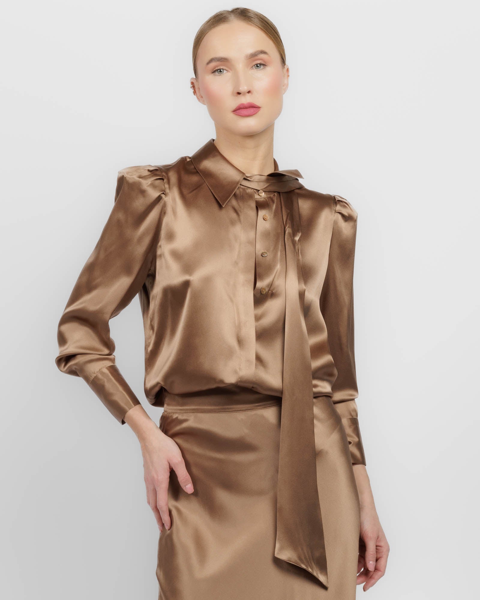 Honey Neck Tie Blouse