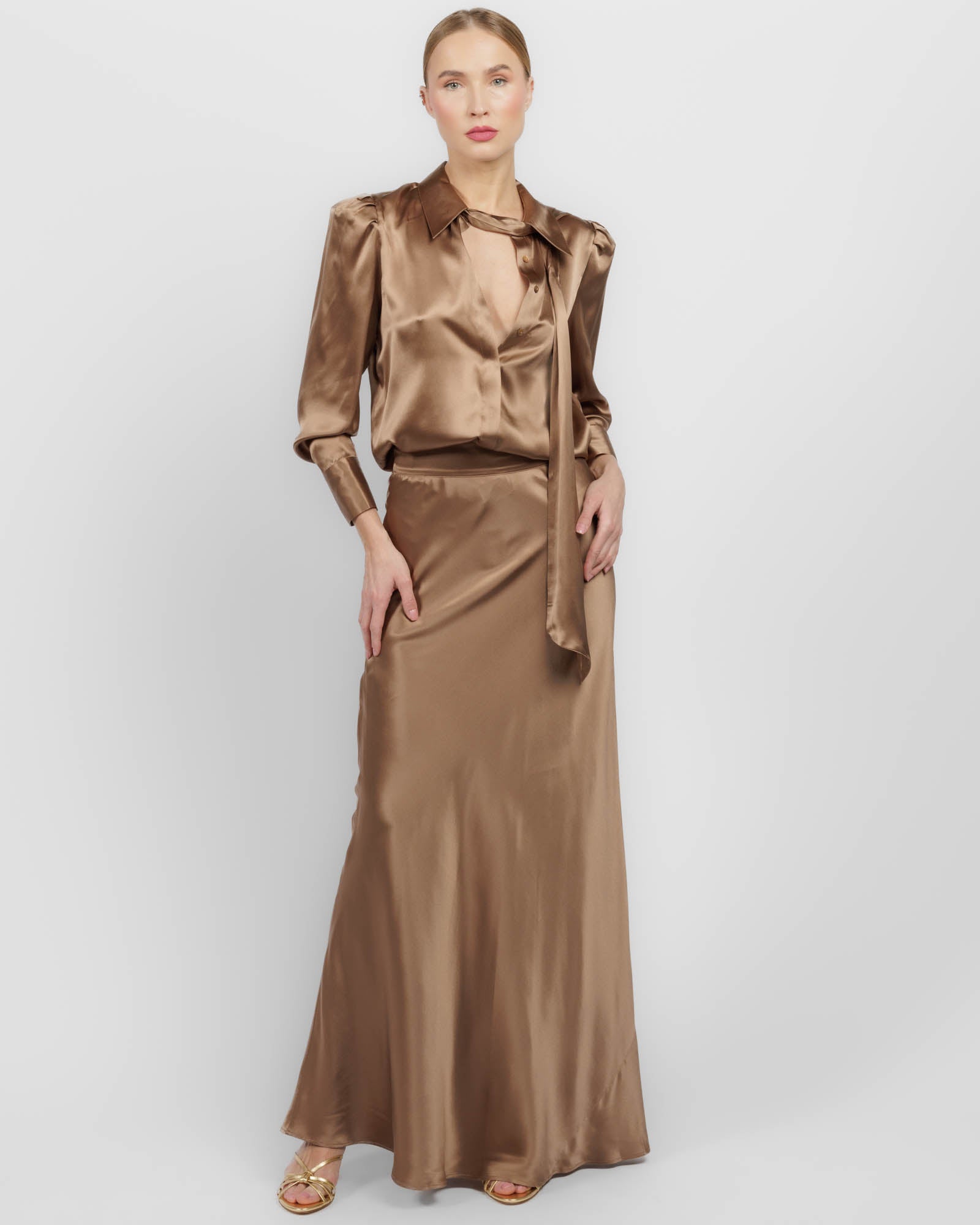 Honey Neck Tie Blouse