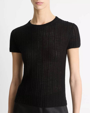 Waffle Knit Short Sleeve Top