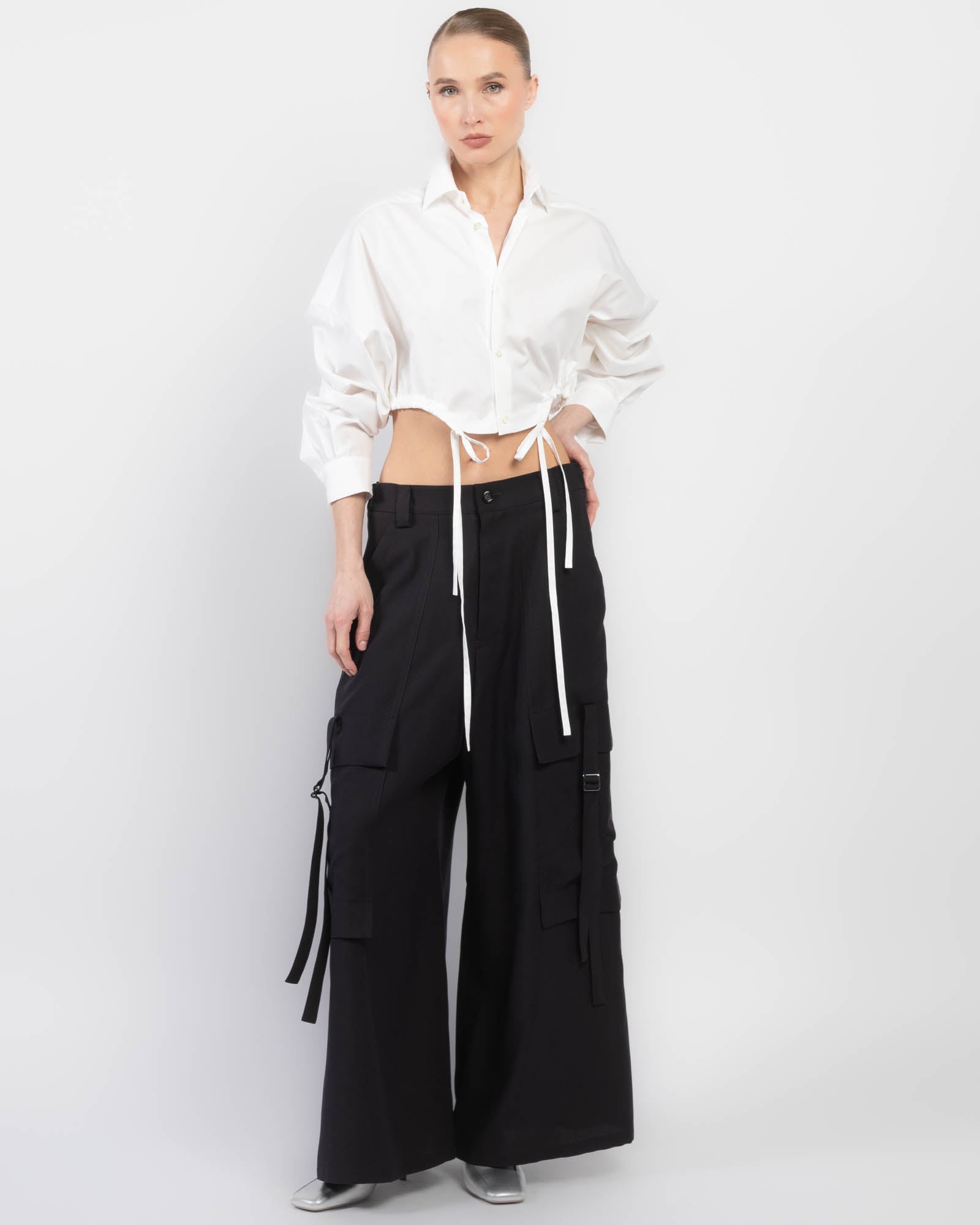 Wide Flare Cargo Pants
