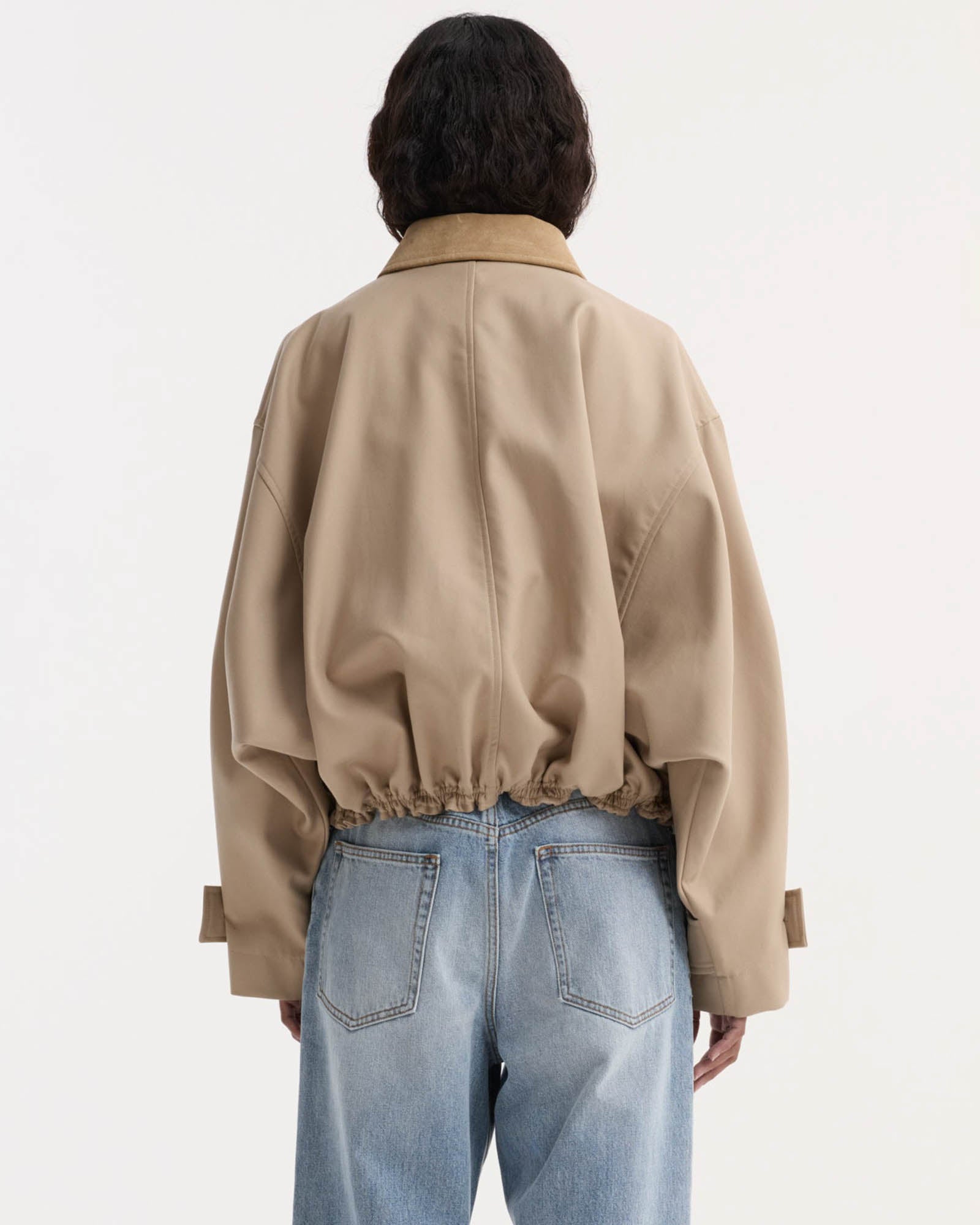 Suede Collar Blouson Jacket