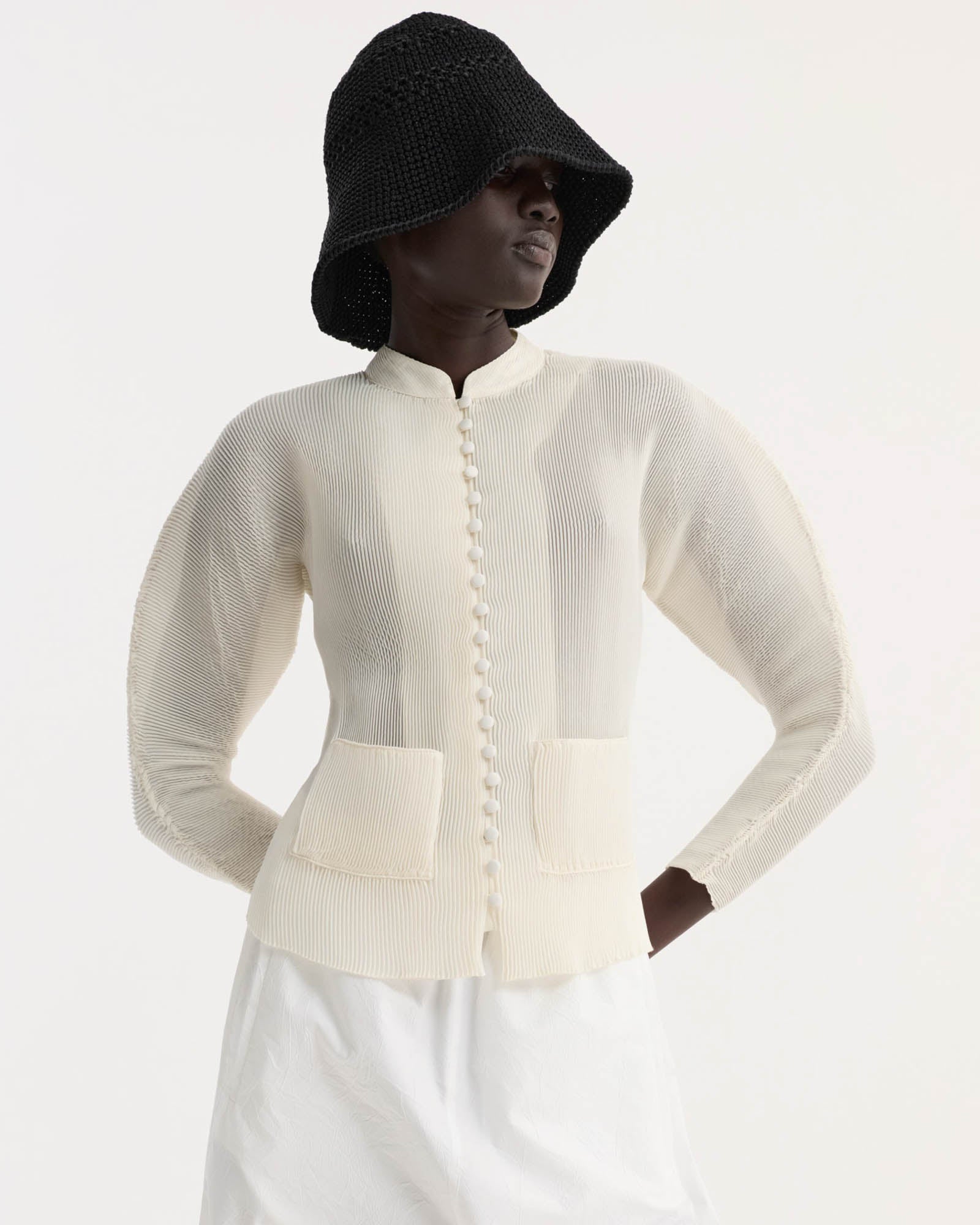 Plissé Cardigan