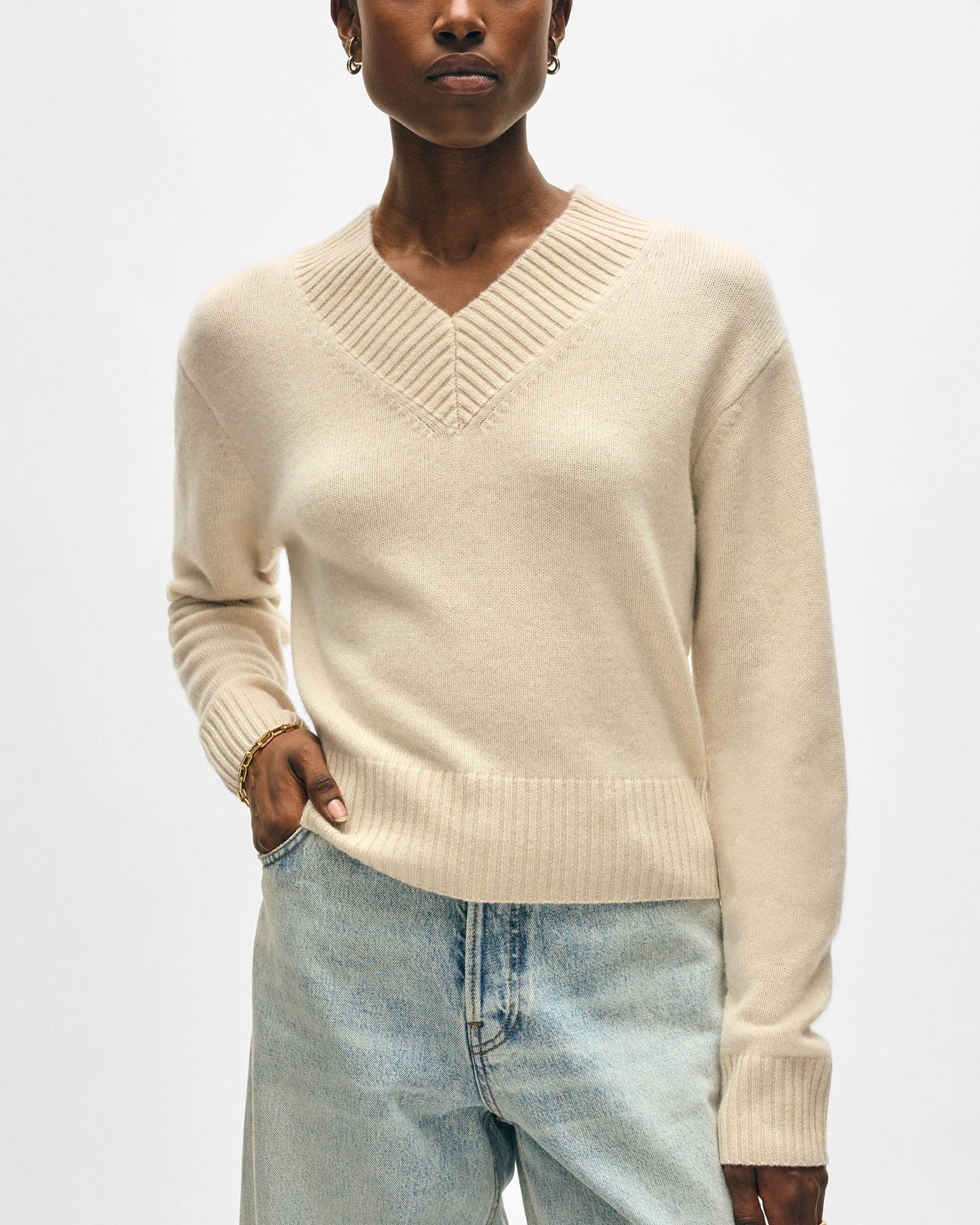 Rib V-Neck Sweater