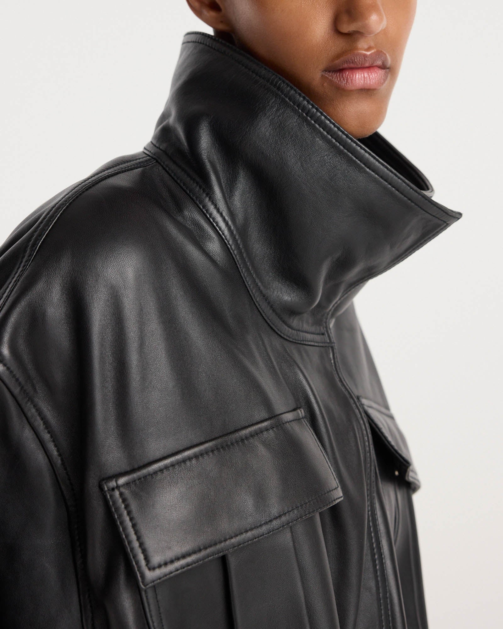 Sculptural Leather Jacket
