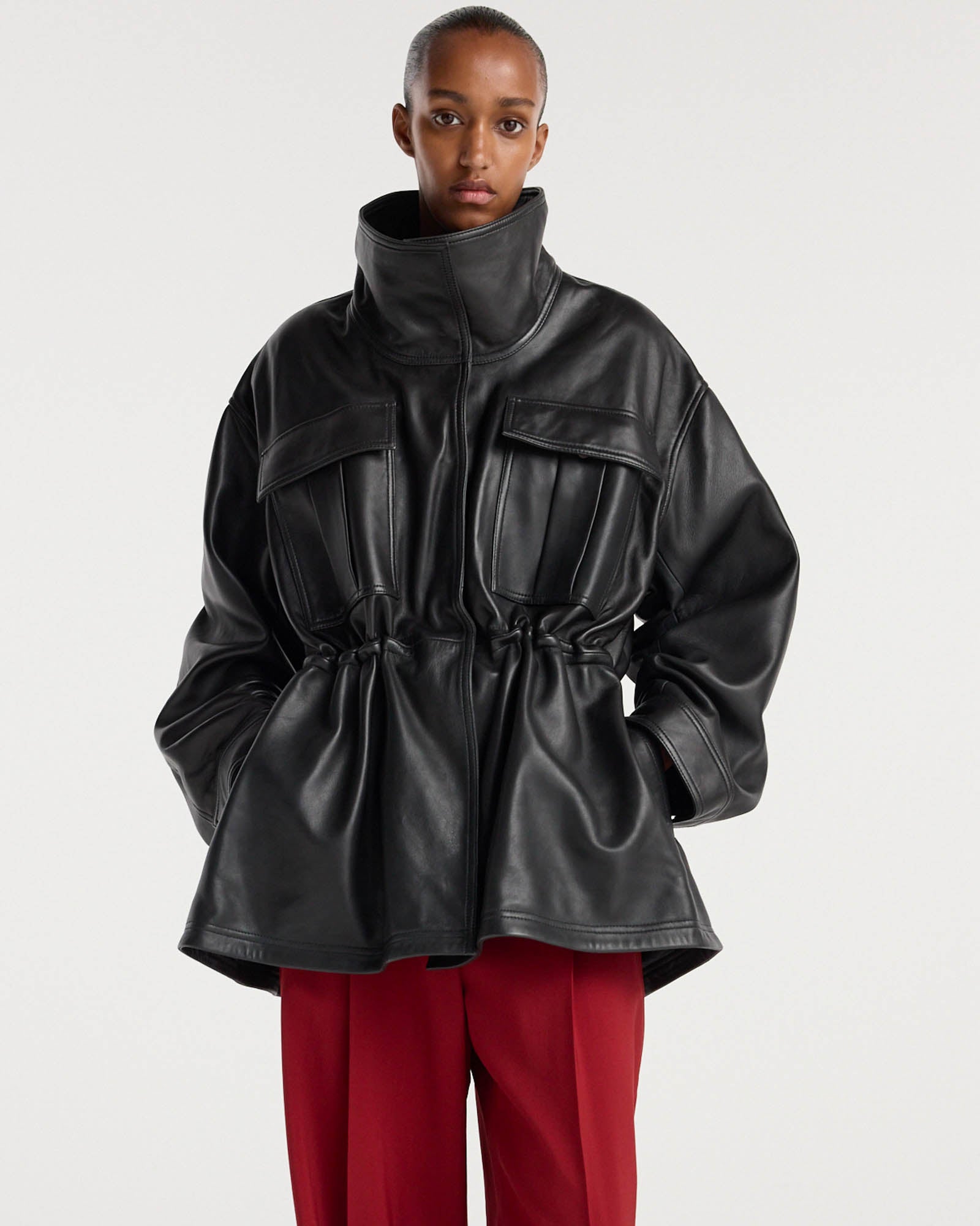 Sculptural Leather Jacket