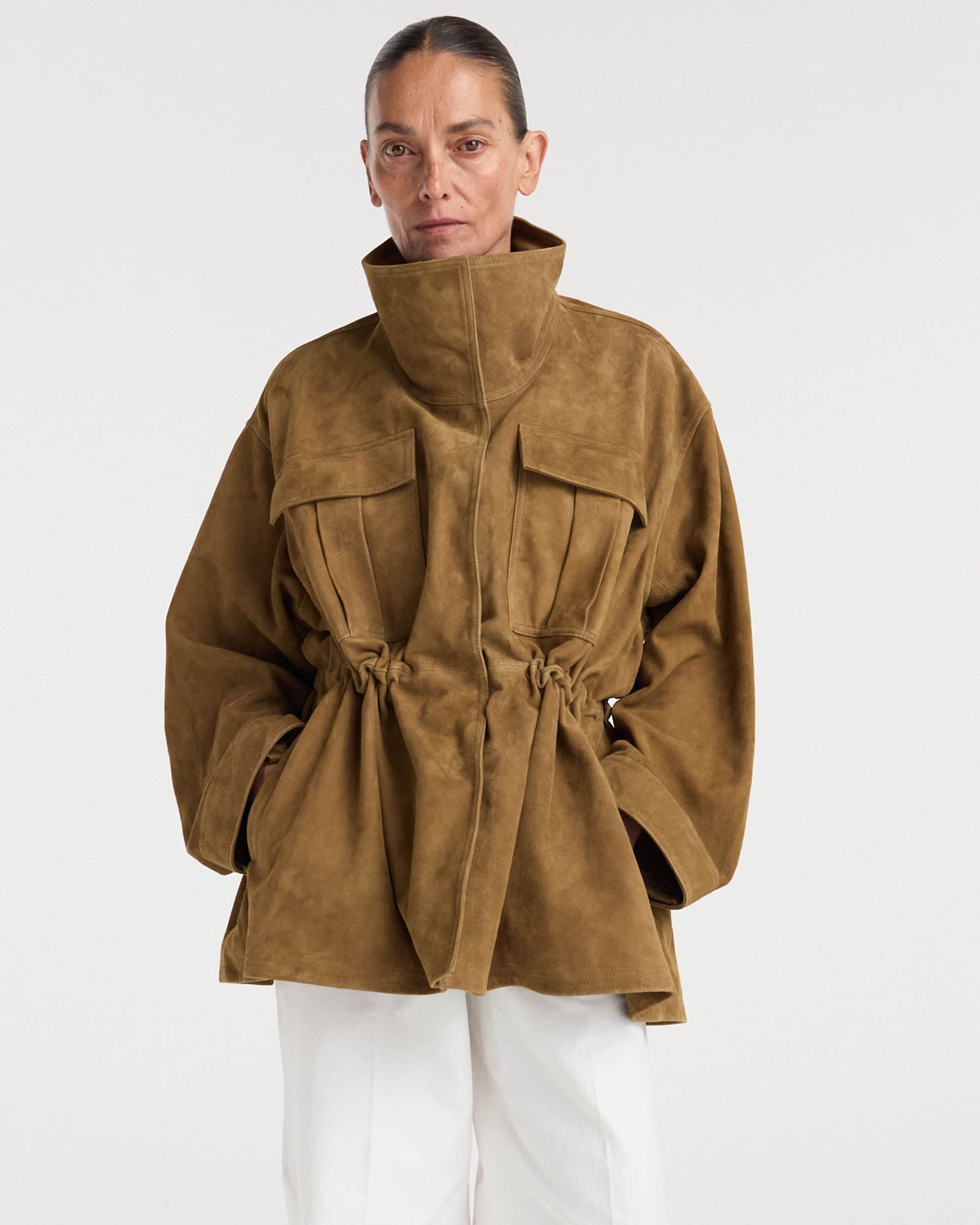 Sculptural Suede Jacket