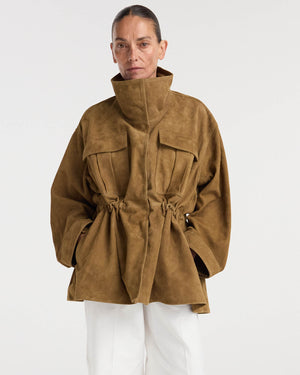 Sculptural Suede Jacket