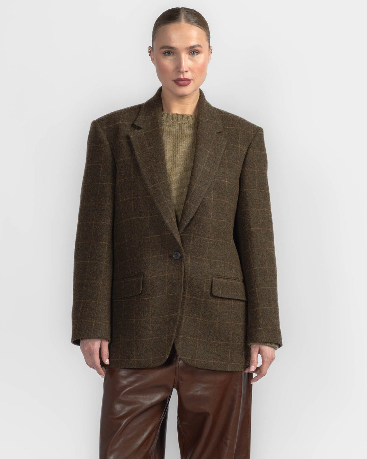 Oversized Check Blazer